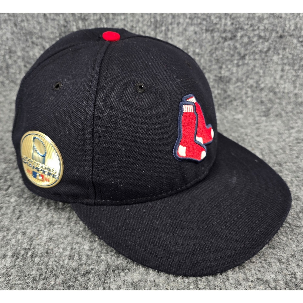 59FIFTY Boston Red Sox Hat Men 7 3/8 Low Navy Blue 2018 World Series Patch